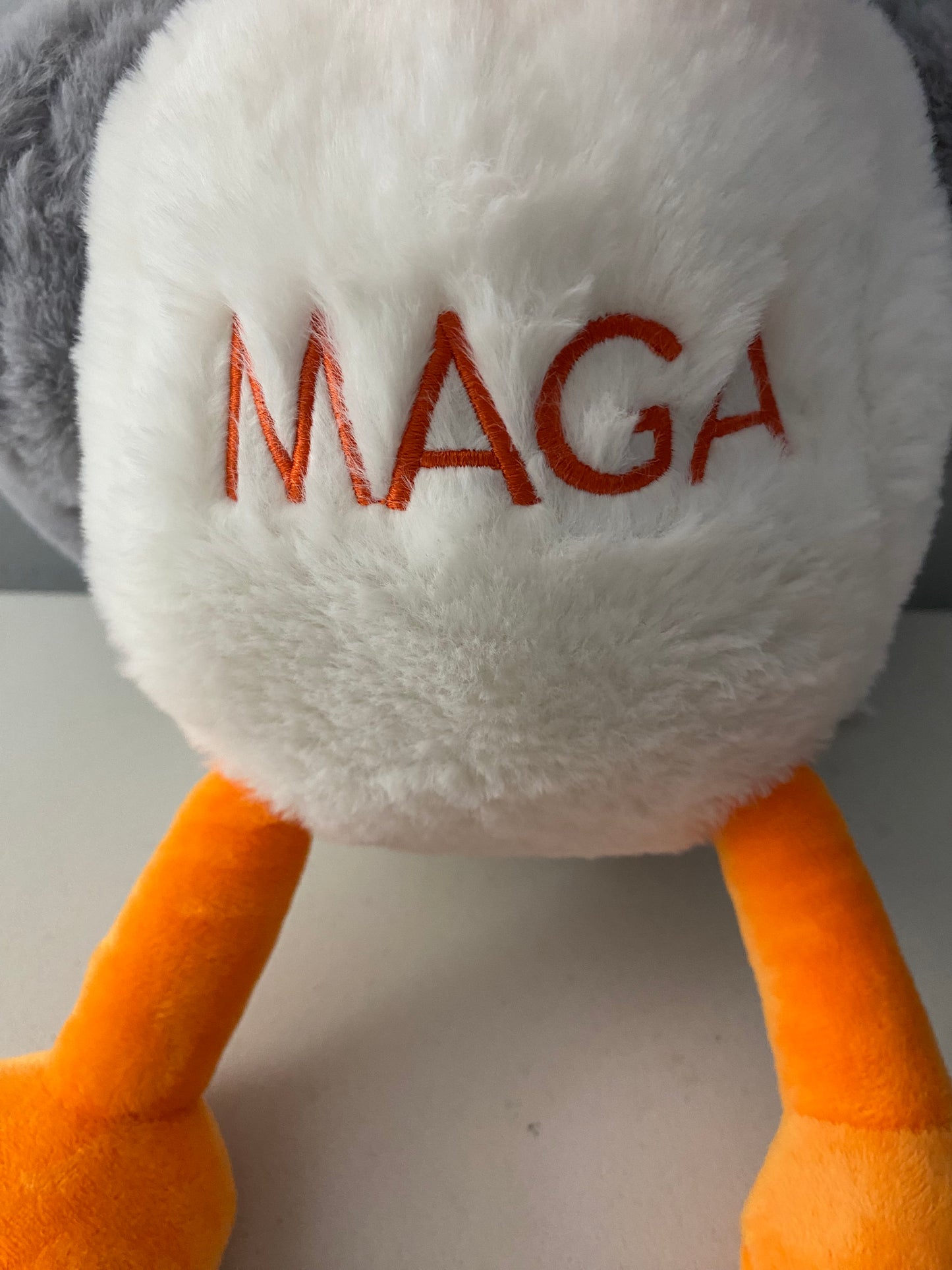 MAGA Seagull Bird Plush Toy 10 inch. USA Flag
